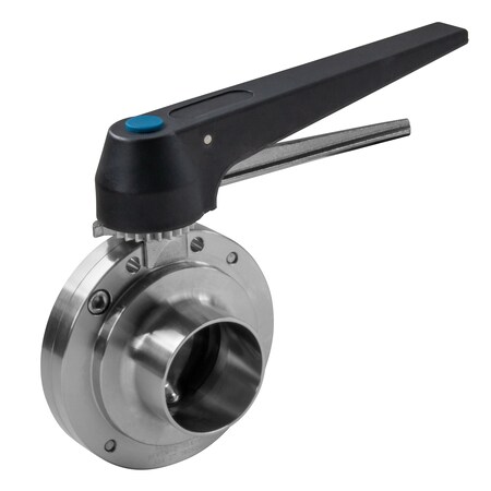 Steel & Obrien 2" Butterfly Valve, Trigger Handle/Weld Ends, 316-Silicone-Red BFVTW-2-316-SILICONE-RED